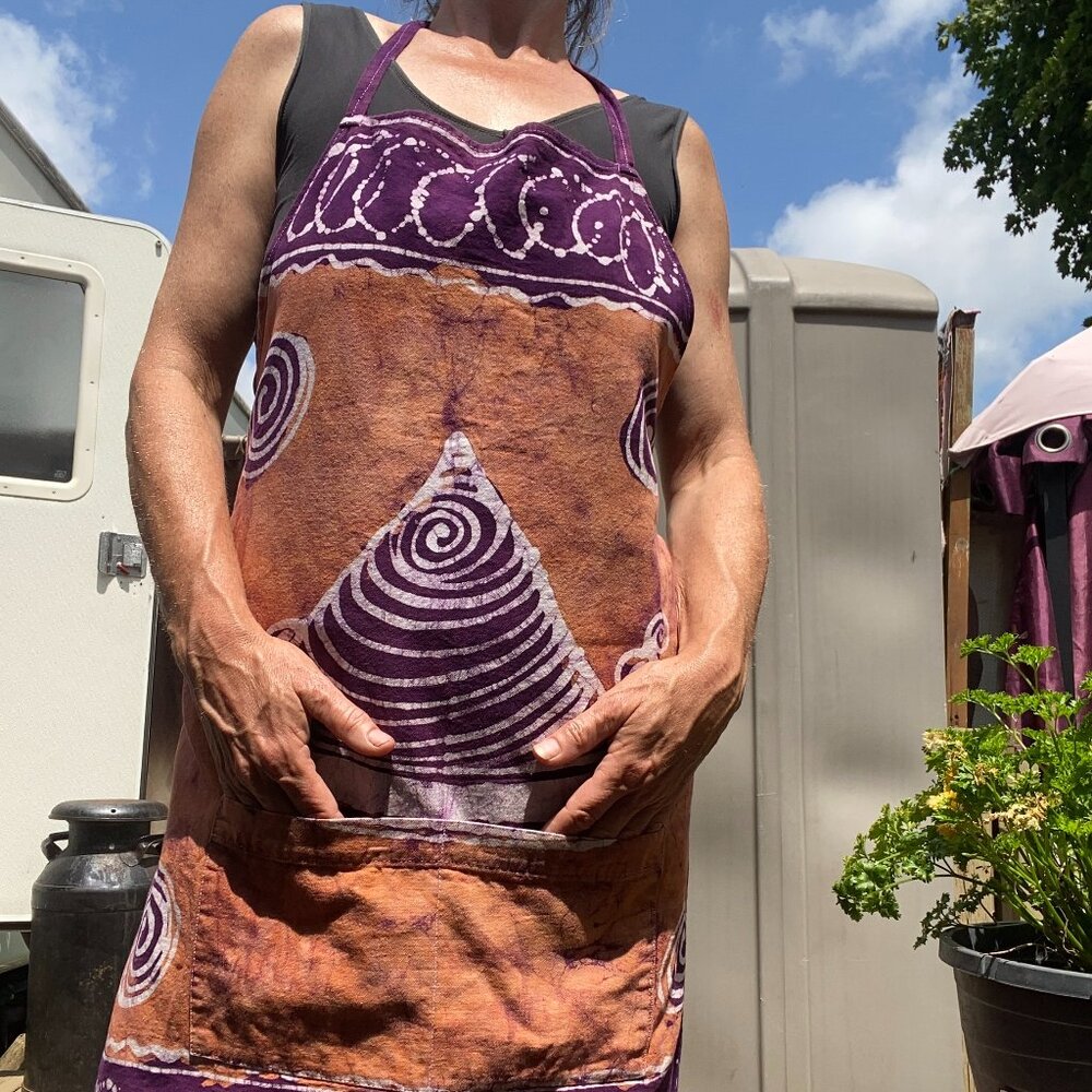 Handcrafted "I Am So Baked" Tie-Dye Apron & Whimsical Cupcake Cookie Jar